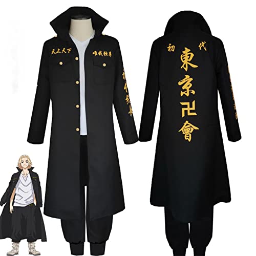 PUYYDS Anime Tokyo Revengers Sano Manjiro Cosplay Disfraz Unisex Tokyo Manji Gang Mikey Chaqueta Capa Pantalones Fiesta de Halloween