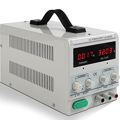 Generic DC Power Supply Variable, 0-30V 0-5A Power Supply Adjustable Regulated Power Supply Digital with Alligator Clip 166226-5349-1339163611
