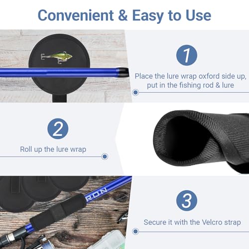 KPEPIX 10 Pcs Fishing Lure Wraps - Hook & Lure Protectors Covers for Safe Bait Storage - Rod Covers, Bait Shield with Hook and Loop Fastener - Fishing Accessories by KPEPIX - Image 4