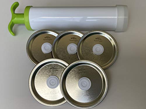 Vac&Stack Mason jar Vac Lids 5-Pk (Regular with Pump)