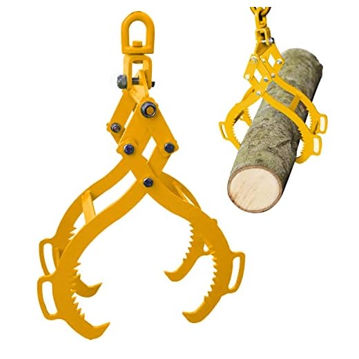 32IN Log Lifting Tongs,Log Grapple,Timber Claw Hook 4 Claw Timber Heavy Duty Solid Steel Swivel Dragging Steel Tongs Lifting Skidding Logging Grabber