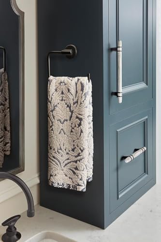 Image of Amerock Arrondi 5 inch Matte Black Towel Ring