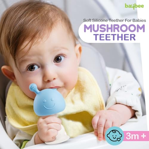 Image of Baybee Silicone Baby Teething Chew Toys for Infants | BPA Free Soft & Safe Gum Relief Mouthing Sensory Toy for Toddlers 0-12 Months | Freezer Safe & Easy to Clean Perfect Baby Oral Care Teethers