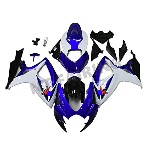 Plastic Bodywork White Blue Fairing Fit for Suzuki 2006 2007 GSXR 600 750 Injection Mold ABS New Bodyframe 06 07 GSXR-600 750