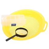 EXCEART Bandeja de Tamizado para Tamizar y Clasificar Oro Amarillo para Oro de Plástico con Aumentadora Herramienta Labor-Saving Que Mejora la Eficiencia en Playa