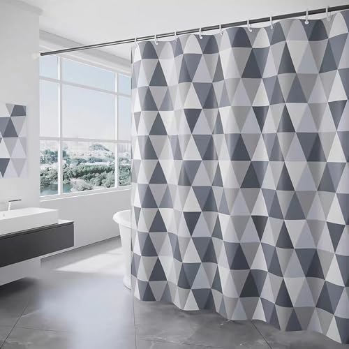 ROSNONG Shower Curtains Mould Proof Resistant, Wet Room Shower Curtain| Size 180x180 cm (71 x 71 Inch)| Water Repellant Fabric| 100% Polyester (Black Shower Curtains)