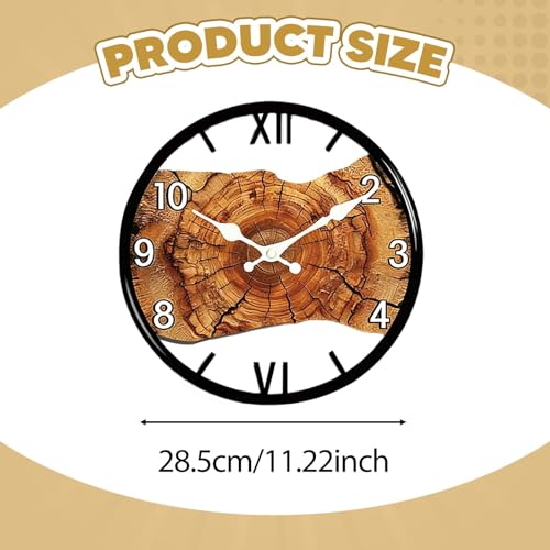 Horloge murale moderne F Fityle en bois rond avec chiffres romains