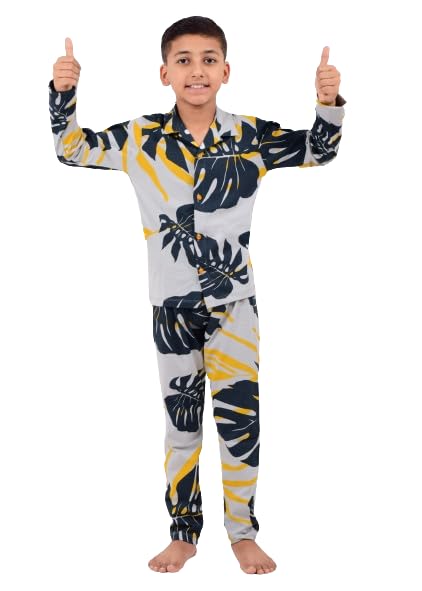 Image of 3BROS Kid's Pure Cotton Full Sleeves Night Suit /Dress for Boys /Girls Full Pajama & Top Sleep Suit Combo Set