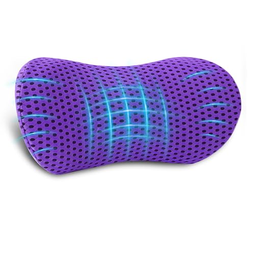Lumbar Pillow, Memory Foam Lumbar Support Pillow for Office Chair and Car Seat, Ergonomic Streamline Back Pillow for Lower Back Pain Relief, Back Support Pillow for Sitting, Driving, Traveling
