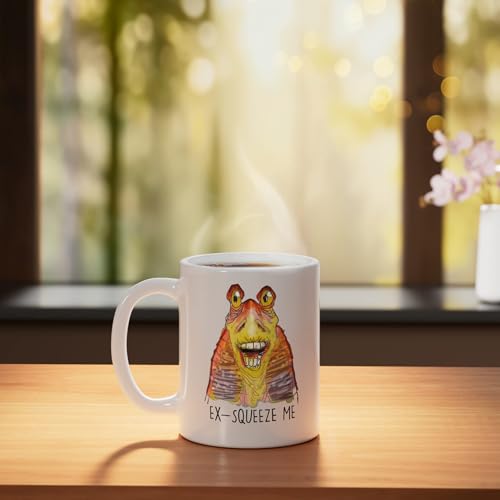 Mug Cerámico Star Wars Jar Jar Binks Blanco 11 oz miniatura 3