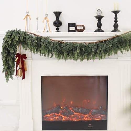 2PCS Artificial Cedar Garland for Christmas Decoration - Realistic Winter Greenery Garland for Mantel, Fireplace, Table, Door, Holiday Indoor Outdoor Decor 6FT by Senjie - Image 3