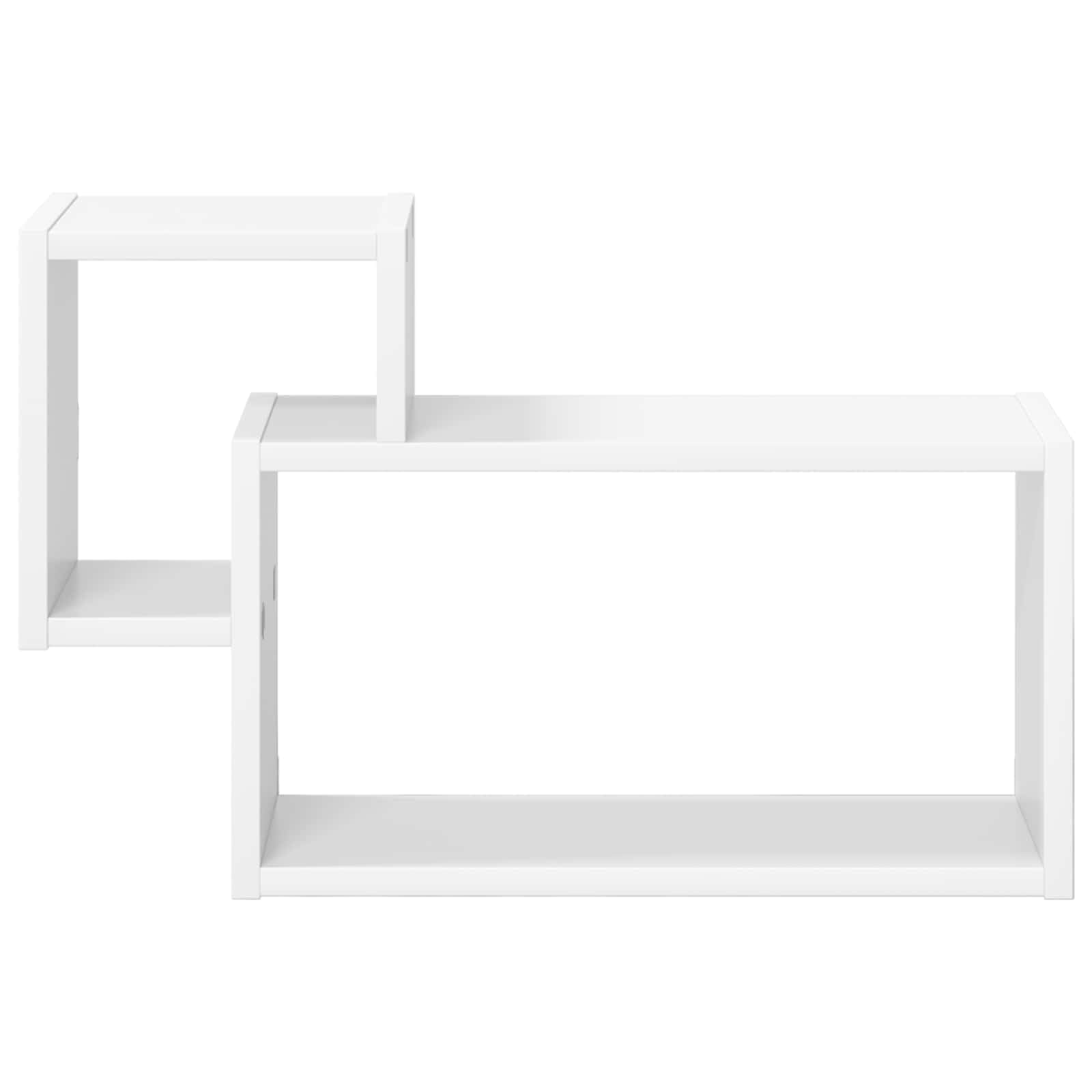 Wandregal Weiß aus Holzwerkstoff 55 x 15 x 35 cm, schweberegal Wandhalterung für Bücherregal, Küchenregal und Badregal, platzsparende Aufbewahrung