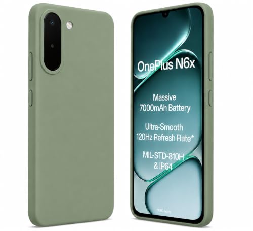Image of FIRST MART Matte Silicone Back Cover for OnePlus N6x - Green