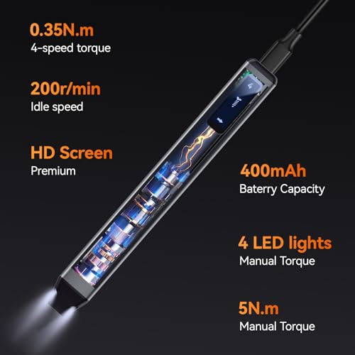 Image of UF-TOOLS Mini Electric Screwdriver, 83 in 1 Cordless Rechargeable Small Power Screwdriver Set with 71 Bits, Led Light and Magnetic Mat, Professional Repair Tool for Phone Camera Laptop PC, Orange