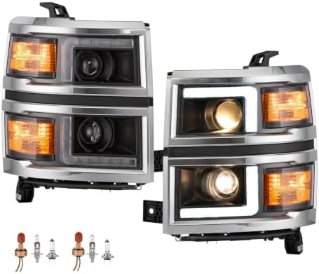 VRC Projector Headlights Compatible with 2014-2015 Chevy Silverado 1500