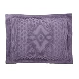 BrylaneHome 100% Cotton Georgia Chenille Shams - King, Lavender Gray