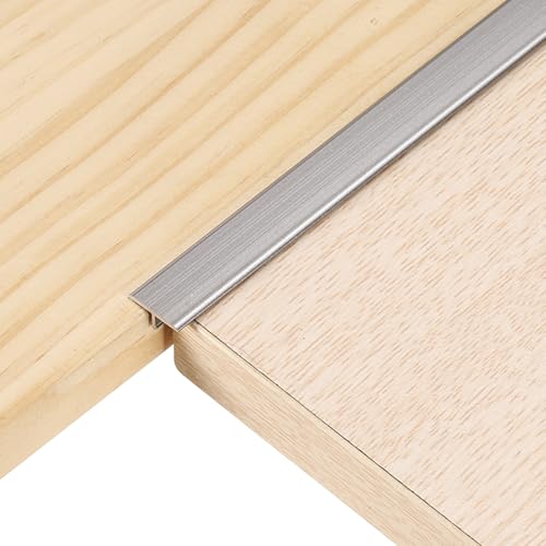 sourcing map 6 tiras de transición en T de 3 pies x 0.47 pulgadas, aleación de aluminio, vinilo para unir tablones laminados, azulejos, huecos de suelo, color gris