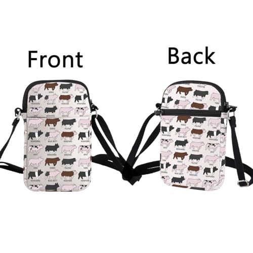 TOBGBE Funny Pig Idea Crossbody Bag Pig Breed Inspired Handbag Pig Gifts for Pig Lovers Animal Lovers Gift Breeder Gift3