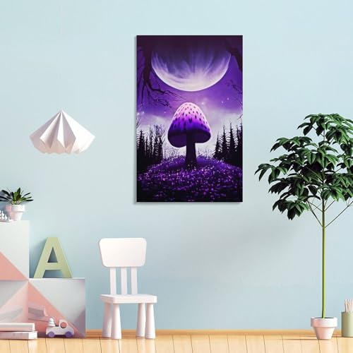 Affiche champignon violet spatial POLIUAWS pour sublimer un mur blanc - 2