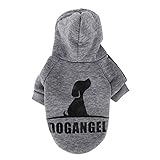 buzos con capucha para perros ❤Material principal: 100% nuevo y de alta calidad, 65% algodón, 61% poliéster, material de algodón transpirable suave y cómodo para mantener a tu cachorro caliente.
