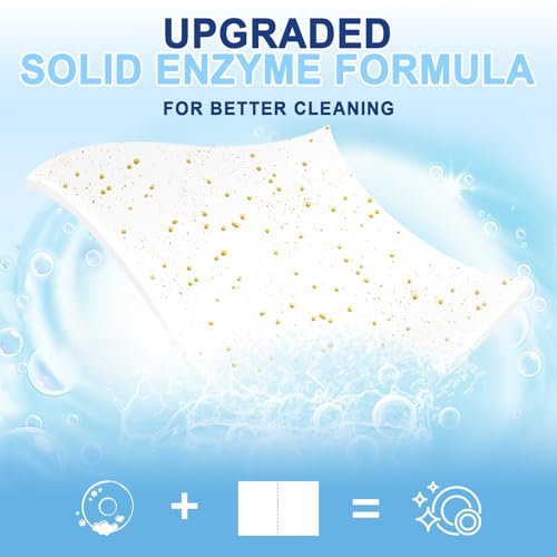 Image of Binbata Upgraded Eco Dishwasher Detergent Sheets Up To 32 Loads, Unscented Plastic Free Dishwashing Soap Strips With High Efficient Solid Enzyme, Leaving Dishes Sparkling Clean