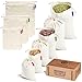 Colony Co. Reusable Bulk Food Bags, Set of 6 - Variety of Sizes, Certified Organic Cotton, Tare Weight Label, Washable, Double-Drawstring Design, Packaging is Plastic-Free and Recyclable, Zero Waste