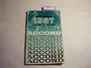 Paperback Honda Accord Owner's Manual - 1987 Book