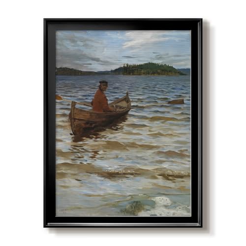 Akseli Gallen-Kallela | Rowing To The Shore | Black Framed Art | GAL101