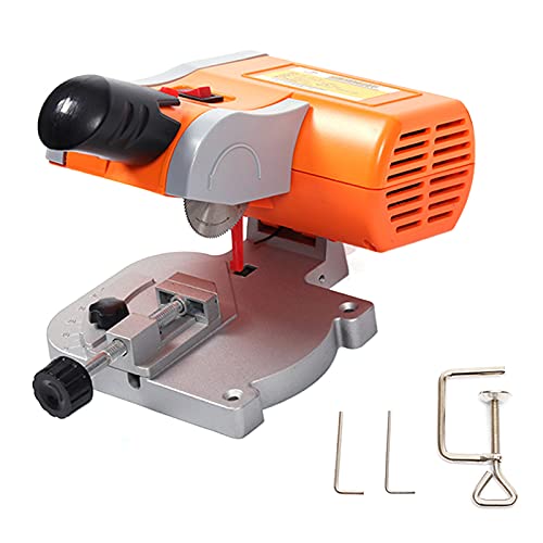 Portable Table Saw Mini Benchtop Cut-Off Miter Saw Set 0-45° Adjustable Wood Cutter Saw, 90W Mini Table Bench Saw Tools Table Wood Cutter DIY Accurate Cutting Metal Wood Cutting Machine 7800r/min