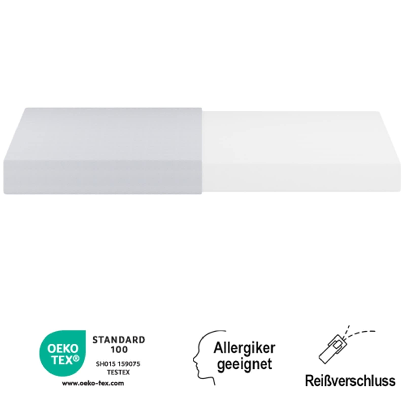 Materac nawierzchniowy, narzuta z antypoślizgowymi cząsteczkami i uchwytami, certyfikat Öko-Tex, ergonomiczna, oddychająca i trwała, twardość H3, 90 x 200 cm