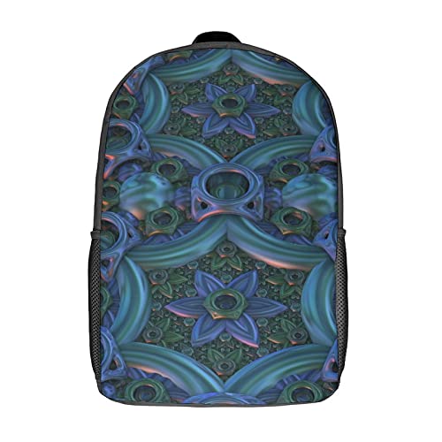 Mochila para computadora portátil de 17 pulgadas Fractal unisex impermeable con impresión 3D
