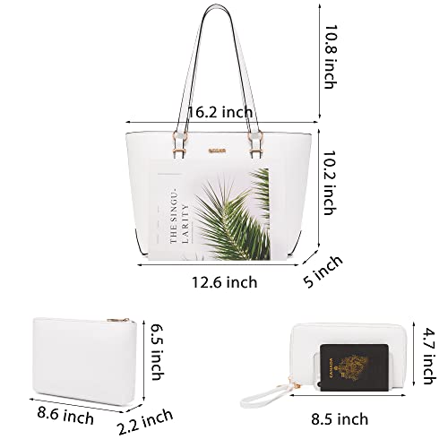 Image of Qiyuer Versatile Daily Purses with RFID Wallet for Women Tote Handbag Set | 3PCS, Fits 13 inch Tablet, Sturdy Vegan PU, Spacious, Work Use, Shoulder Satchel, Large Clutch Wallet, Makeup Bag, Ideal Gift