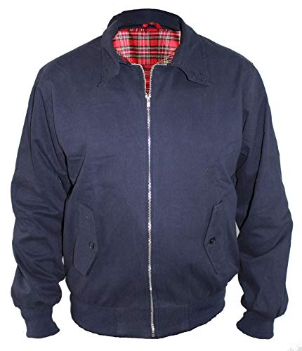 SKYTEX UK Harrington Chaqueta Retro/Mod/Scooter (M, Azul Navy)