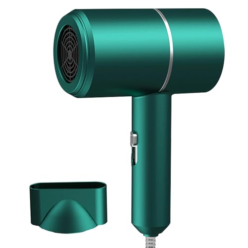 HIULLEN Travel Hair Dryer Travel Hairdryer Fast Drying Ionic Hairdryer with Hot and Cold Button Foldable Hair Dryer with 1 Concentrator Fast Drying Blow Dryer for Women Man Home Salon (Green)
