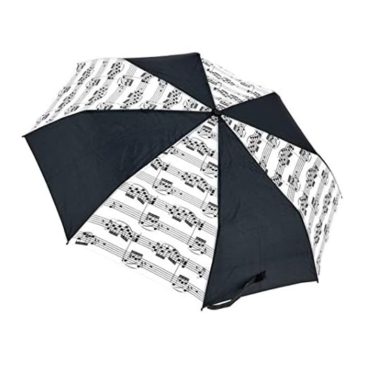 Paraguas con notas musicales A GIFT REPUBLIC U2002 blanco y negro