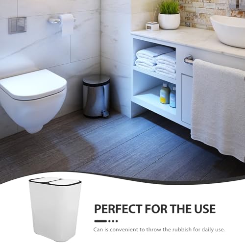 Caneca de basura doble compartimento con tapa blanca miniatura 3