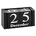 Obling Calendrier de table en bois - Conversion manuelle - Durable - Chic - Accessoire pour la maison ou le bureau (petit noir)