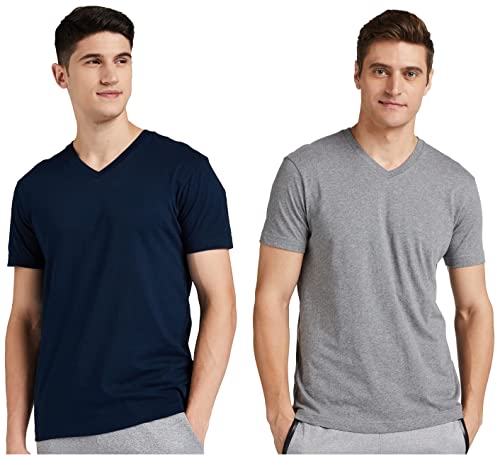 Image of Jockey Men Regular Fit V Neck Half Sleeved T-Shirt (Pack of 2)