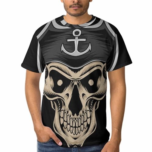 Crâne de pirate homme t-shirt confortable qui ne se déforme pas au lavage