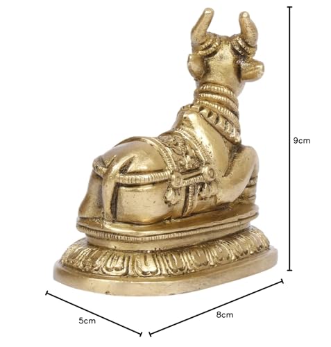 Kartique Brass Nandi Idol for Home Décor, Gift, and Showpiece - 3 Inch Height, in Gold Color - Image 6 thumbnail