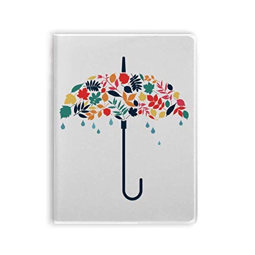 Carnet de notes à couverture souple imprimé feuilles et parapluie pour vos écrits