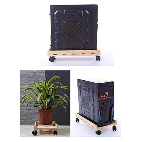 Soporte de CPU GERRIT de madera para torre de PC, soporte portátil con ruedas bloqueables para escritorio miniatura 5