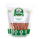 Lucky Premium Treats Turkey Jerky Straws – All Natural Turkey Dog Treats, Dog Chews Made with Restaurant Quality Turkey (13 oz)