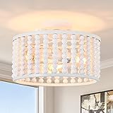 Wood Bead Chandelier 3 Lights