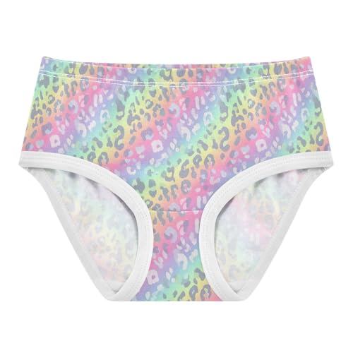 Joisal Cotton Girls Underwear Toddler Pastel Rainbow Colors Leopard Panties for Girl Stylish Kids Undies Briefs 2t