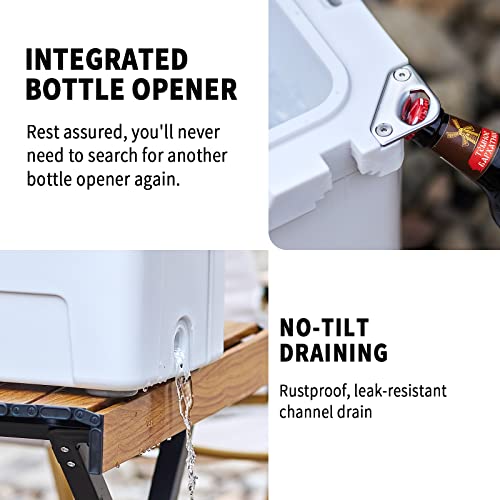 Echosmile Insulated Portable Cooler 14-45 Qt, Rotomolded Cooler With Sealing Ring, 5 Days Ice Cooler, Lightweight Ice Chest Box, Hard Cooler For Bbq, Beach, Drink, Camping, Pincnic #TOP3