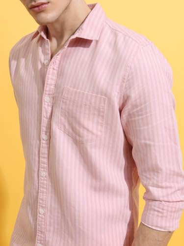 Image of Highlander Men's Slim Fit Striped Shirt | Full Sleeves | Everyday Wear Stylish Shirts for Men