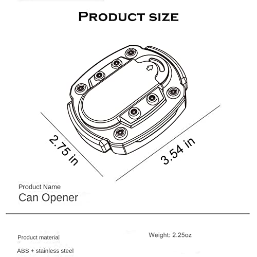 Can Opener Manual Beer Hand Held Safety Easy Camping Side Cut Can Openers Cover Smooth Edge, With Bottle Opener Black #TOP4