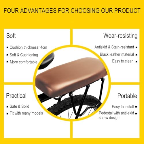 Topcabin Bicycle Manned Cushion Mountain Bike Back Shelf Seat Cushion Manned Comfortable Saddle Children Back Seat thumb #7