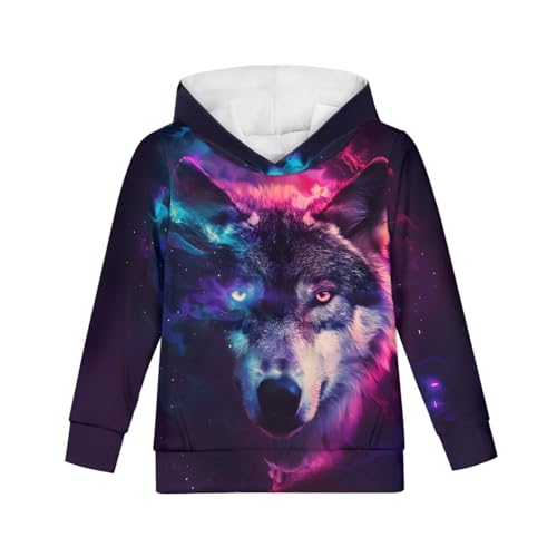 Image of GLUDEAR Teen Boys Girls Novelty Animal Galaxy Hoodies Sweatshirts Pullover